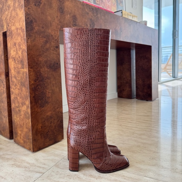 Paris Texas Crocodile-Embossed Boots - Picture 1 of 6